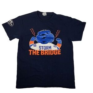 Bridgeport Sound Tigers Hockey STORM THE BRIDGE Size‎ M Shirt Vintage Delta Tag